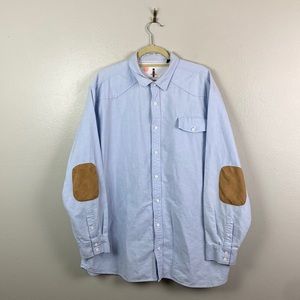 I Jeans by Buffalo | Men's Casual Light Denim Rupert Button Down Shirt 2XLT